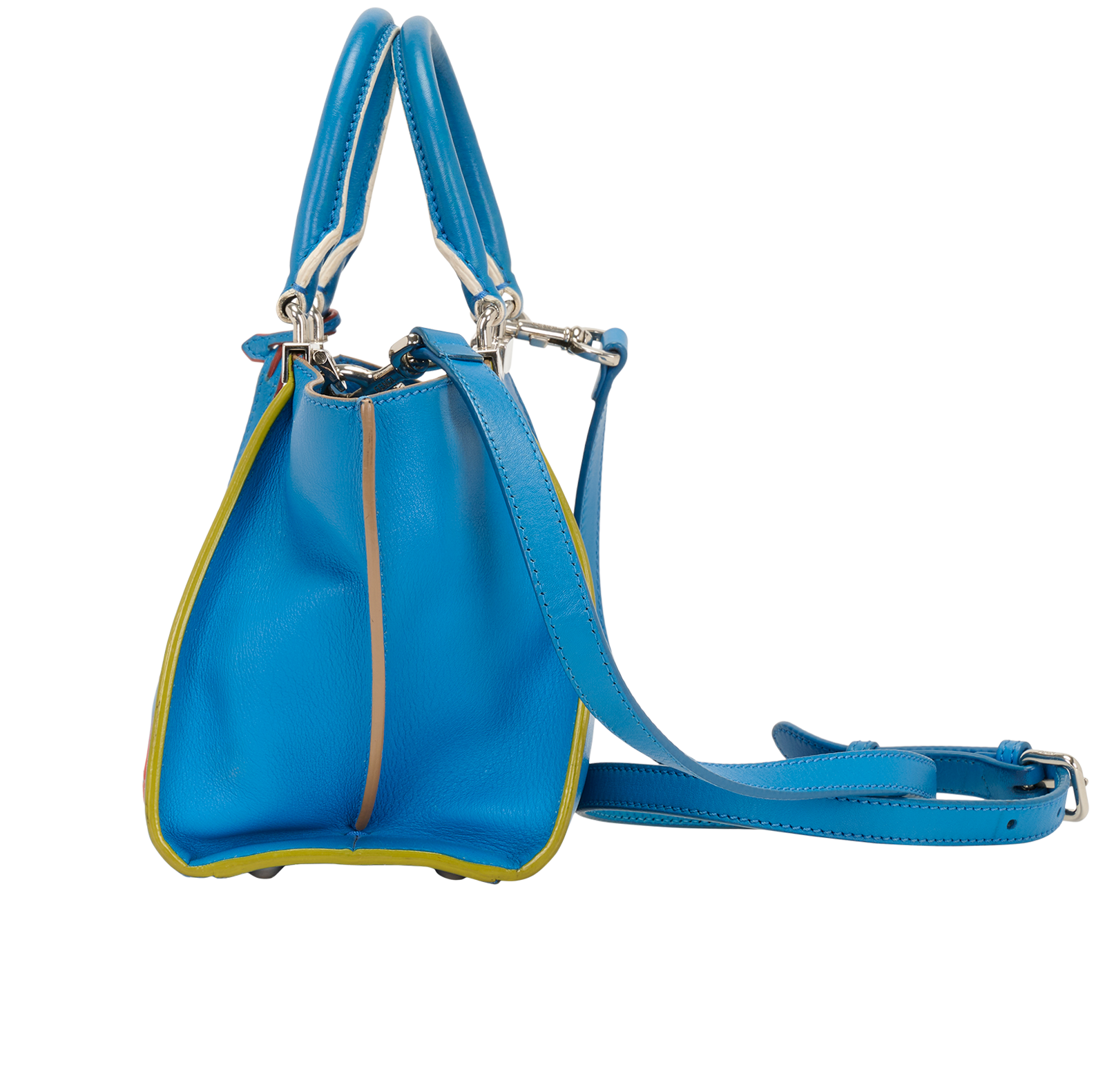 3 Jours, &pound;420, Handbags, Blue, Leather, Bottom view